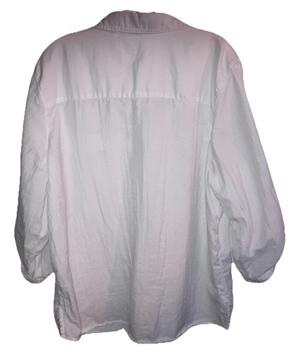Chicos Top Blouse Size 3 White Rayon Strap Sleeve Minimalist - Picture 3 of 4