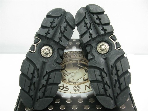 NEW ROCK SPIKEY REACTOR BLACK BOOTS 4 STRAPS ZIP GOTH SIZE 9UK. EMO GOTH PUNK - Picture 6 of 6