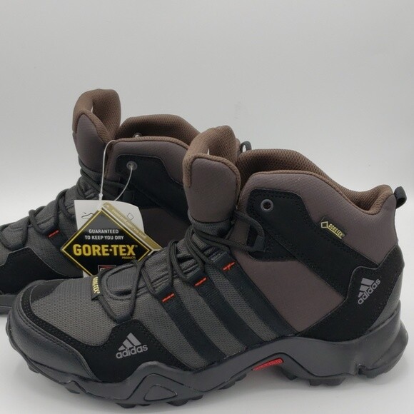 Adidas Terrex AX2 MID GTX Gore-Tex Hiking Boots Brown Black Men's Size 8.5 Adidas Terrex AX2 MID GTX Gore-Tex Hiking Boots Brown Black Men's Size 8.5