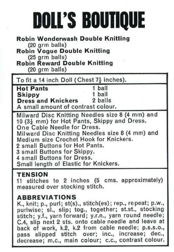 Doll clothes copy knitting pattern 8 ply doll clothes 35 cm - Picture 2 of 2