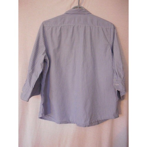 Blue / White Striped Size L button front top blouse Arizona Jean Company - Picture 5 of 5