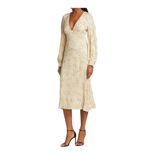 Rachel Comey Desilo Beaded V-neck Midi Dress Size 6 NWT - 第 4/9 張圖片