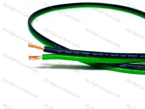 300' feet TRUE 14 Gauge AWG GREEN/BK Speaker Wire W/ SPOOL Car Home Audio ft GA - Picture 2 of 2