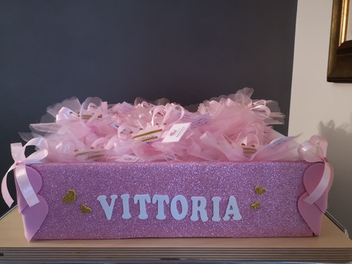 BOMBONIERA CALAMITA CORONA PERSONALIZZATA NASCITA BATTESIMO FESTA BIMBA - Foto 15 di 17