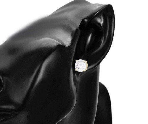 Luxus Ohrringe Ohrstecker Zirkonia Kristall 585er Gold 14 Karat vergoldet 6mm - Bild 10 von 10