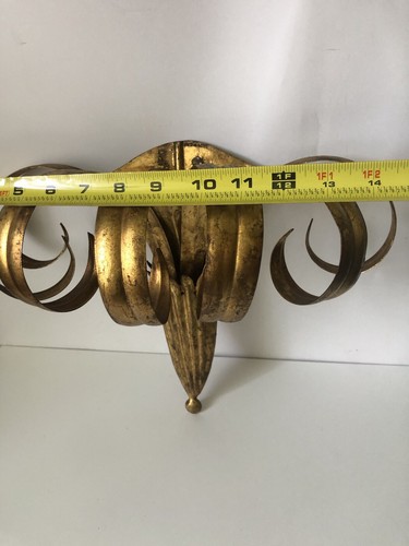 Hollywood Regency Mid Century Modern Gold Guilt WALL SCONCE - Picture 11 of 14