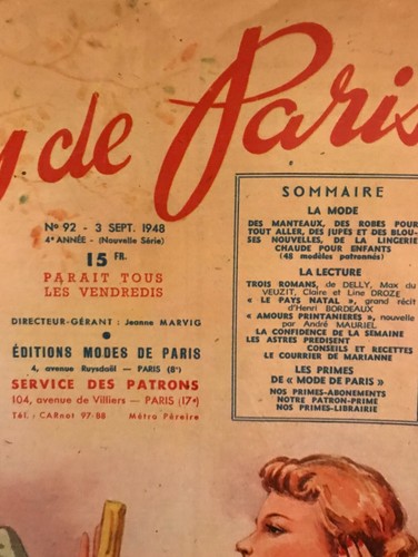 Vintage "Modes de Paris" Fashion Magazine 1948 No 92 In French - Picture 7 of 7