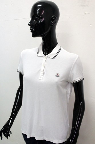 Moncler Polo Maglia Donna Taglia L Maglietta Bianca T-Shirt Manica Corta Cotone - Bild 8 von 13