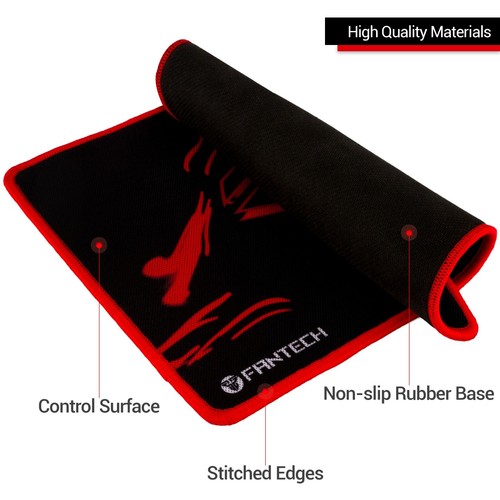 Medium Gaming Mouse Pad Fantech MP35 Stitched Edge 13.8×9.8×0.16 Inch Black/Red - Picture 3 of 4