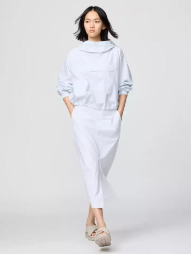 UNIQLO : C Hooded pullover shirt Women's 2 Colors Navy Off White Big Pocket - Picture 12 of 16