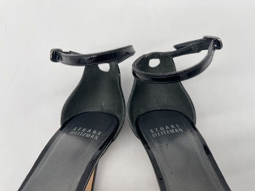 $400 Stuart Weitzman Nudist Black Patent Leather Strappy Heel Nudistsong 5.5 - Picture 10 of 11