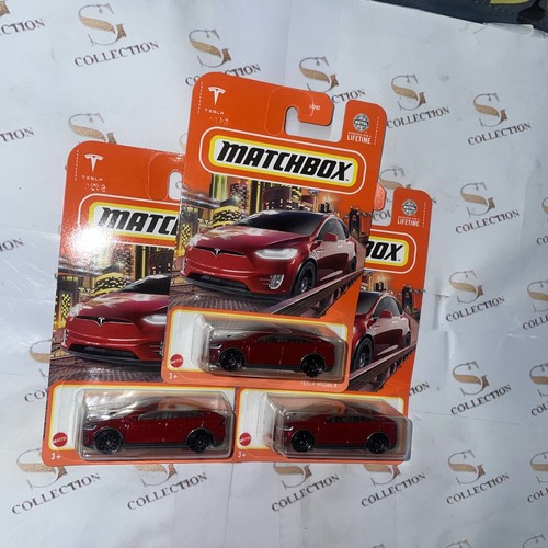 New Matchbox Tesla Model X MIDNIGHT CHERRY RED Lot 3 - Picture 10 of 10