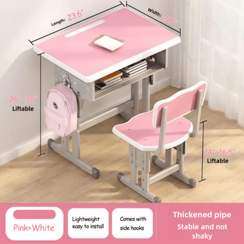 JZH7-Adjustable Children Study Desk And Chair Set, For Girls & Boys, School Wri - Picture 10 of 10