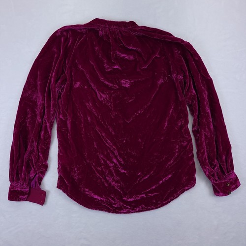 Camisa Anthropologie Pilcro Terciopelo Triturado Mujer Berry Fucsia Rosa Talla XXS - Imagen 9 de 9