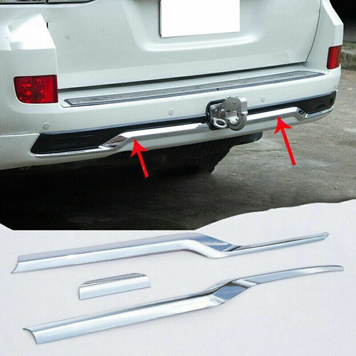 For Toyota Land Cruiser LC200 2016-2022 Chrome ABS Rear Bumper Guard Cover Trim - Picture 1 of 6