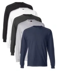 Hanes USA Heavyweight Cotton Long Sleeve Beefy T T-Shirt Crew Tee with Cuffs