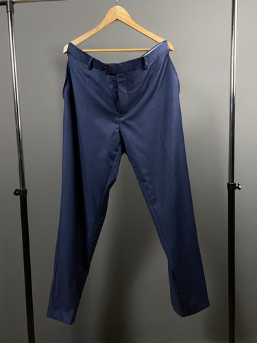 SuitSupply Pantalone Blazer Tuta Uomo Lana Blu 130s Siena 2 Pezzi Taglia 27/28 - Foto 12 di 18