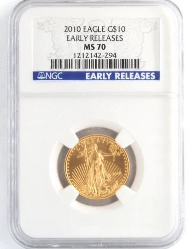 United States 2010 $10 American Gold Eagle 1/4 Ounce Coin NGC MS70 Early Release