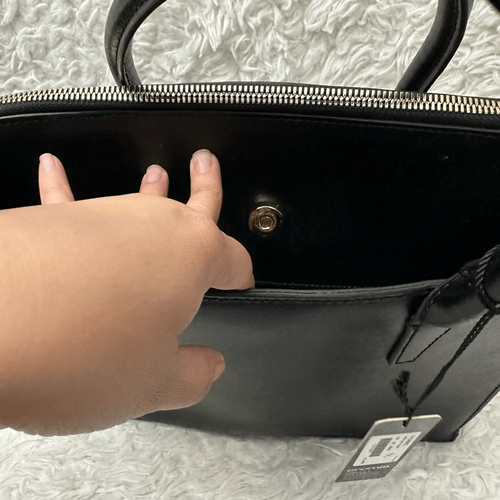 Cromia Mujer Cuero Negro Cremallera Alrededor Bolso de Mano/Hombro Convertible ¡NUEVO! - Imagen 4 de 12