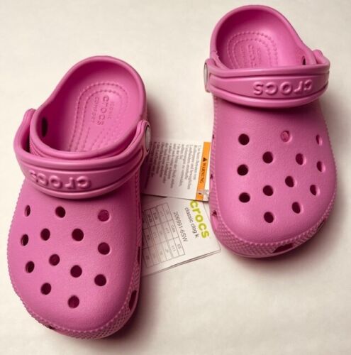 NUEVO CON ETIQUETAS Niñas CROCS Algodón Caramelo Caramelo ROSA Zueco Zapato Sin Cordones C11 C13 J1 J2 J3 $40 - Imagen 2 de 3