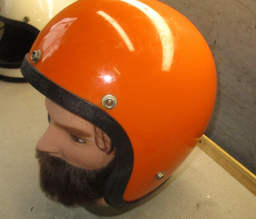 CASCO ROP 4170 CARA ABIERTA AÑOS 70 NARANJA MOTO ATV MXV AHRMA VINTAGE - Imagen 3 de 13