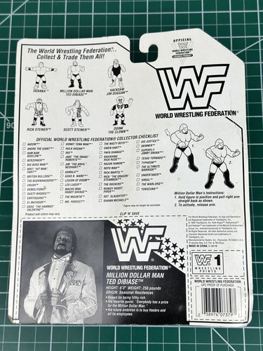 Hasbro WWF Figure Million Dollar Man Ted Dibiase Violet Card Wrestling WWE - Picture 12 of 12