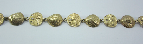 STUNNING 14K YELLOW GOLD SAND DOLLAR & SEASHELL LINK (7-7/8") BRACELET 9.9G - Picture 5 of 9
