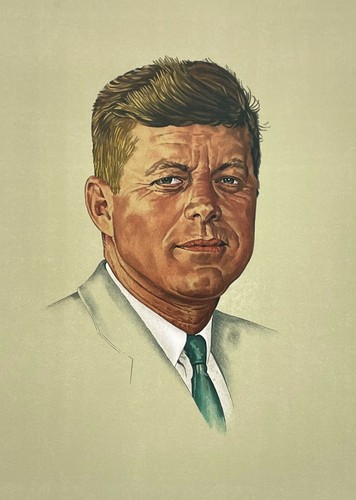 Norman Rockwell "PORTRAIT OFJOHN KENNEDY" HAND SIGNED LITHOGRAPH JFK FRAMED ART - Picture 2 of 4