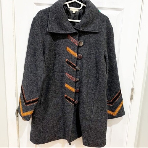 Carson Nordic boho Scandinavian gray wool coat xla