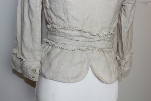NWT Anthropologie idra Present Yourself Creme Linen Bow Blazer, Women's Sz 0 - Picture 5 of 11