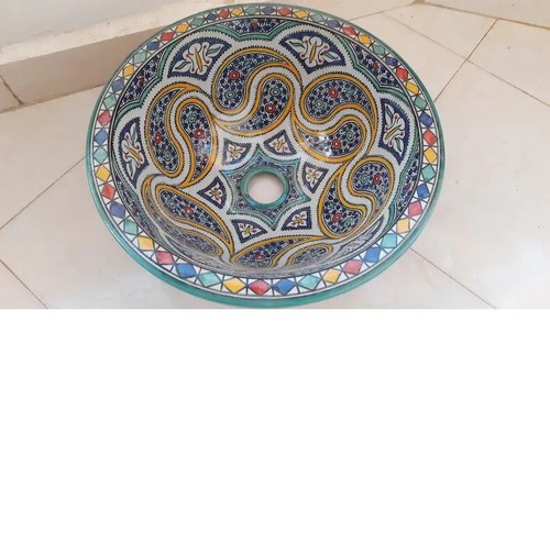 Rubinetto lavandino ciotola ovale bagno in ceramica fatto a mano scarico bacino pop-up vanità - Foto 6 di 19