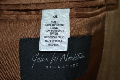 John W Nordstrom Herringbone Loro Piana 100% Cashmere Sport Coat Size 42L - Picture 11 of 13