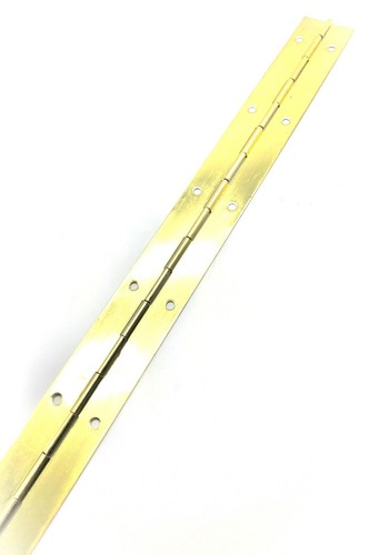 Endlos Klavierscharnier mit Schrauben vernickelt/Elektro Messing 32mm x 1m Scharnier - Bild 4 von 10