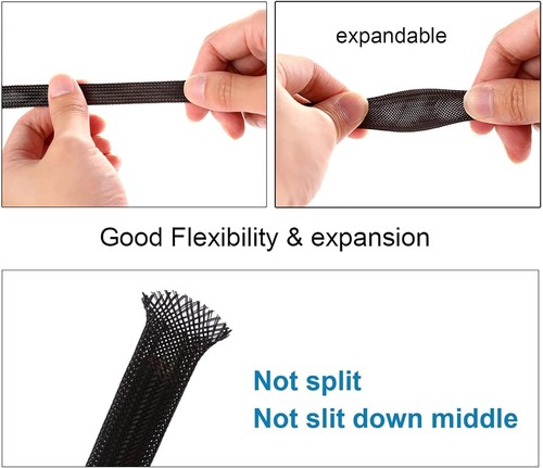 10 Fuß 5/8 Zoll rot erweiterbar Draht Kabel Sleeving Ummantelung geflochtener Webstuhl Schlauch USA - Bild 4 von 6