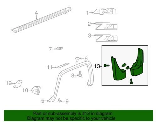 Kit de guardabarros limitado GM 2014-2019 GMC Sierra 1500 2500 3500 HD 22902407 genuino Foto 4 de 4