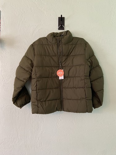 The Children’s Place Med 7-8 Army Green Jacket Water Resistant Zip Up Pockets