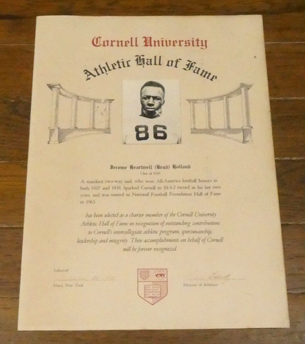 Jerome Brud Holland Cornell Fútbol Atlético Salón de la Fama Certificado con Foto Prueba - Imagen 1 de 6