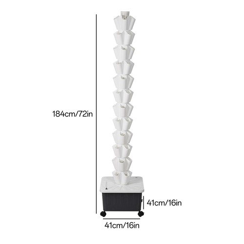 Vertical Hydroponic Garden Tower System Indoor Outdoor Home Grow Kit 60 Pots - Picture 2 of 11