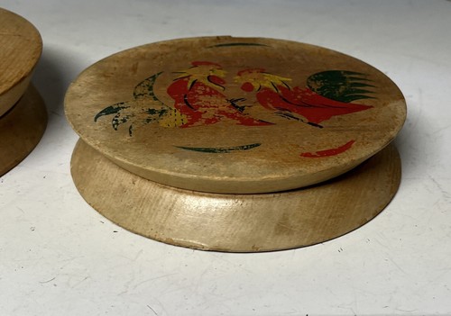 Vintage Fred Roberts Co Wood Hinged Hamburger Press Steer Longhorn And Rooster - Picture 5 of 16