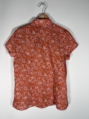 Seasalt Women's Shirt Rushmaker Orange Blouse Size 12 Ditsy Floral Sketch - Picture 9 of 11