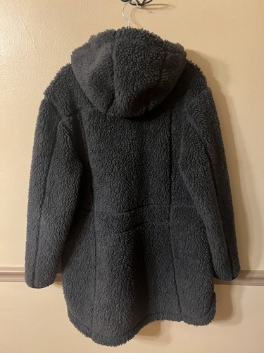 L.L. Bean Women's Mountain Pile Full Zip Fleece Hoodie in Alloy Gray Size XL - Picture 2 of 5