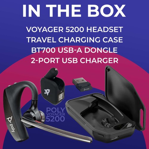 Auriculares Bluetooth Plantronics Voyager 5200 203500-101 - Micrófono con cancelación de ruido y ca - Imagen 2 de 7