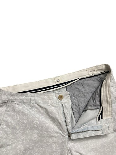 GAP Pants Womens Size 10 (32x28) Silver White Girlfriend Chino Floral Paisley - Picture 6 of 13