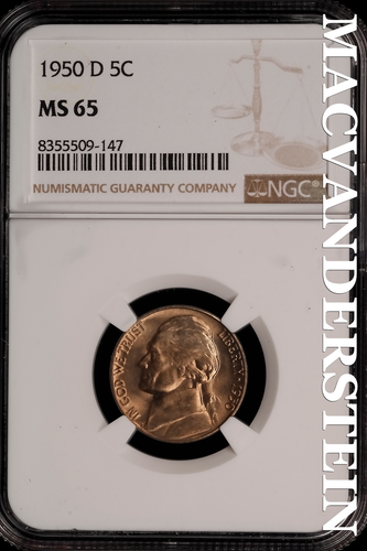 1950-D Jefferson Nickel - NGC MS 65 - Brilliant Unc No Reserve #SLI224