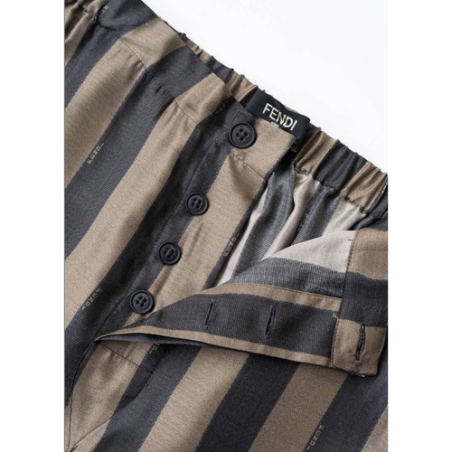 Fendi Authentic gestreifte Seidenhose - Bild 3 von 6