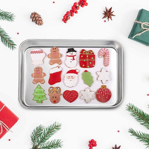 TeamFar Stainless Steel Compact Toaster Oven Pan 8''x10.5''x1'', Metal Silver - Picture 5 of 7