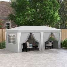 Outsunny 20'x10' Pop Up Canopy w/ Sidewall Window Adjustable Height