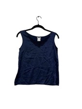 Silk Sleeveless Top With Floral Embroidery 639A