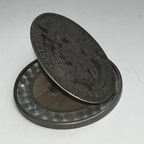 1878 S Trade Dollar “Opium” Locket Silver Hinged Locket