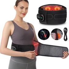 Electric Heating Pad Vibration Massager Cordless Belt Waist Lumbar Pain Relief